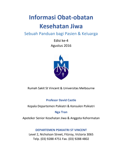 Informasi Obat-obatan Kesehatan Jiwa
